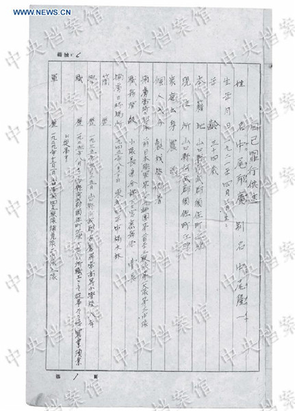 Japanese soldiers fried, ate human flesh of Chinese civilian: archive