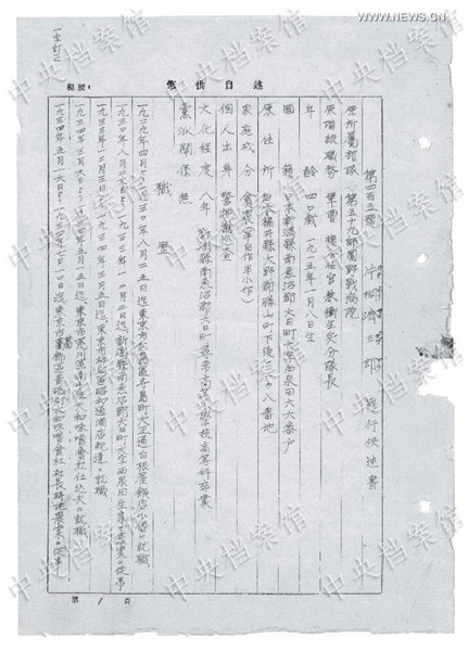 Confession shows Japanese army's experiments on people