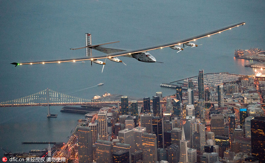 Solar-powered plane completes transpacific flight