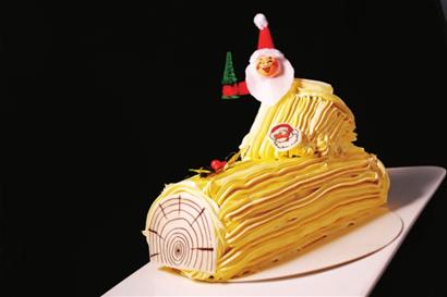 圣誕甜品圣誕樹根蛋糕 溫柔