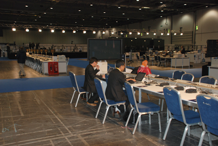 G20國峰會媒體大廳里各項設施配備完整