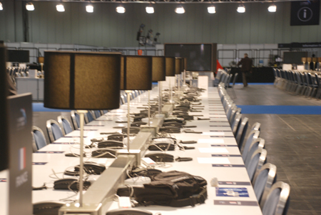 G20國峰會媒體大廳里各項設施配備完整