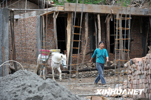 汶川地震一周年：騾馬馱出的新家園[組圖]