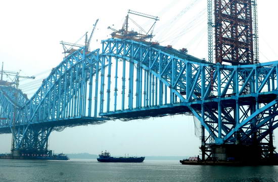 南京大勝關長江大橋合龍在即[組圖]
