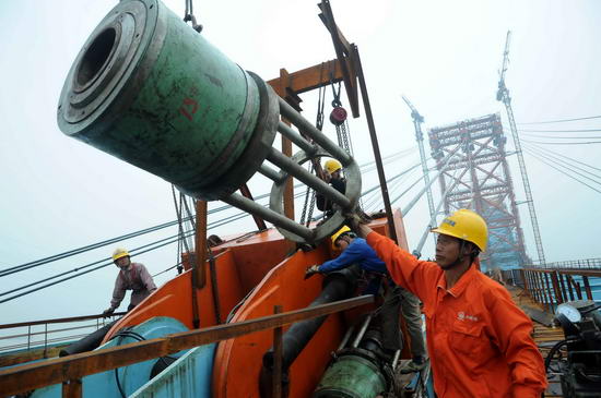 南京大勝關長江大橋合龍在即[組圖]