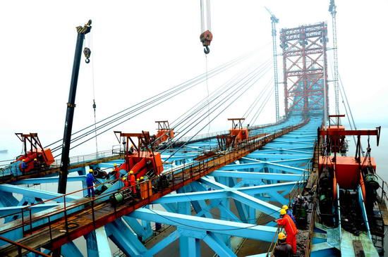 南京大勝關長江大橋合龍在即[組圖]