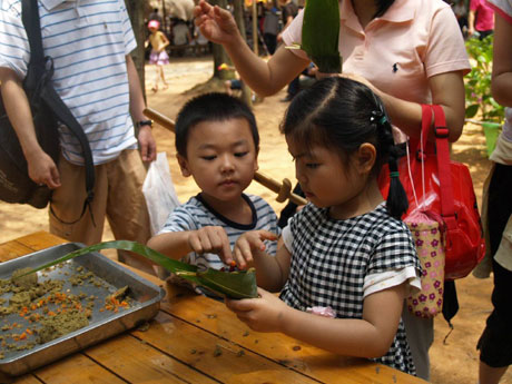 大熊貓吃粽子過(guò)端午節(jié)