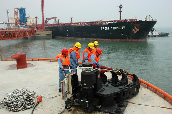 遼寧營口港30萬噸級原油碼頭首接原油