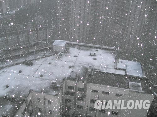 京城迎來今年第一場降雪 城區氣溫驟降(圖)